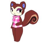  1:1 :3 animal_crossing clothing female makeup mammal nintendo pecan_(animal_crossing) rodent sciurid shirt simple_background smug topwear unknown_artist video_games white_background 