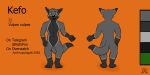  absurd_res anthro canid canine english_text featureless_crotch fox fullbody hi_res kefo kefo_fox male mammal model_sheet nude orange_background simple_background solo text 