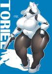  anthro big_breasts boss_monster bovid breasts caprine clothed clothing crossover dark_skin female gun haydee haydee_(game) hi_res machine mammal ocaritna ranged_weapon robot signature solo text thick_thighs toriel undertale video_games voluptuous weapon wide_hips 