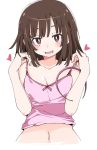  1girl bakemonogatari brown_eyes brown_hair heart ixy monogatari_(series) sengoku_nadeko smile swimsuit 