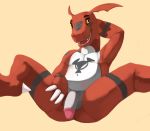  2019 anthro balls butt claws digimon digimon_(species) flaccid guilmon hi_res male nsfsushi penis solo 