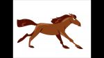  16:9 animated black_eyes brown_fur equid equine feral full-length_portrait fur hooves horse loop mammal portrait running side_view simple_background solo white_background willow-s-linda 