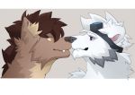  boop canid canine cyro_(cyrocco69) duo eyewear felid goggles male mammal nose_boop pantherine salerio_(character) snow_leopard unknown_artist 