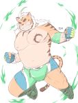  2019 anthro beard belly bottomwear clothing facial_hair felid hi_res hombretigre humanoid_hands kisaragi_syoo male mammal moobs navel nipples overweight overweight_male pantherine shorts solo tiger tokyo_afterschool_summoners video_games 