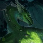  1:1 2019 absurd_res allagar digital_media_(artwork) dragon feral green_scales hi_res horn membrane_(anatomy) membranous_wings scales scalie smile solo spines western_dragon wings 