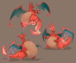  2019 80sarchosaur ambiguous_gender belly big_belly charizard fire hi_res nintendo pok&eacute;mon pok&eacute;mon_(species) reptile scalie simple_background slightly_chubby solo standing video_games wings 