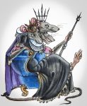  anthro buckteeth chickenzaur clothing crown dress elizabethan_collar female hi_res mammal multi_head murid murine queen rat rodent royalty scepter sitting smile smirk solo soyuzmultfilm teeth the_nutcracker 