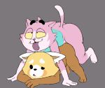  2018 aggressive_retsuko ailurid anal anal_penetration crossgender domestic_cat eroborus felid feline felis male male/male mammal penetration penis red_panda resasuke roz sanrio tongue tongue_out 