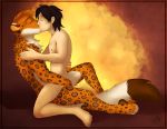  anal anthro anthro_penetrating anthro_penetrating_human felid feline gothwolf human human_on_anthro human_penetrated interspecies kissing leopard male male_on_anthro mammal pantherine penetration 