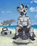  anthro beach equid equine fan_character fish hi_res kona male mammal marine marsminer my_little_pony seaside solo zebra 