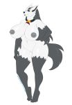  anthro big_breasts breasts canid canine collar curvaceous female kitsunewaffles-chan looking_at_viewer mammal mightyena nintendo nipples pok&eacute;mon pok&eacute;mon_(species) pussy smile solo standing thick_thighs video_games yuki_(evov1) 