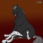  1:1 2019 5_fingers ambiguous_gender anthro barefoot biped black_fur blue_eyes butt butt_smother digital_media_(artwork) duo equid equine facesitting felid feral fur gradient_background grey_fur grey_hooves grey_mane grey_spots grey_tail hooves horse lying male male/ambiguous mammal mane multicolored_fur multicolored_tail nude on_back pantherine quadruped simple_background sitting smile smothering snow_leopard spots spotted_fur spotted_tail sprucethedeer toes two_tone_fur two_tone_tail white_fur white_tail 
