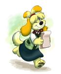  2019 animal_crossing anthro by-nc-nd canid canine canis clothed clothing creative_commons digital_media_(artwork) domestic_dog female fur hair isabelle_(animal_crossing) mammal nintendo orlandofox shih_tzu toy_dog video_games yellow_fur 