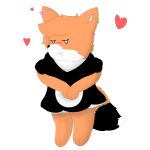  &lt;3 big_tail blush canid canine clothing costume digital_drawing_(artwork) digital_media_(artwork) dress ear_piercing embarrassed eyelashes female fluffy fox fur hair hi_res kaida_(l0versp4rks) l0versp4rks maid_uniform mammal multicolored_fur orange_fur orange_hair piercing simple_background solo uniform 