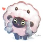  &lt;3 :3 black_fur bovid caprine eyes_closed fluffy fur happy horn mammal nintendo panken pigtails pok&eacute;mon pok&eacute;mon_(species) simple_background smile video_games white_background white_fur wool wooloo 