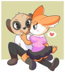  &lt;3 aggressive_retsuko ambiguous_gender antelope anthro blush bovid butt chief_komiya clothed clothing digital_media_(artwork) duo female female/ambiguous gazelle herpestid mammal meerkat onigiri_punch open_mouth sanrio simple_background smile tsunoda 