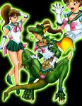  2001 anthro black_background breasts clothed clothing dragon female human human_to_anthro mammal ranzab sailor_jupiter sailor_moon_(series) scalie school_uniform sequence simple_background solo species_transformation spread_legs spreading torn_clothing transformation uniform 