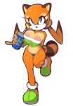  beverage big_breasts breasts camel_toe clothed clothing female footwear hi_res looking_at_viewer mammal marine_the_raccoon nipple_slip plantpenetrator procyonid pussy pussy_floss raccoon shoes simple_background skimpy soda solo sonic_(series) thong tube_top 