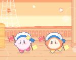  animated digital_media_(artwork) duo flags gesture jumping kae77p kirby kirby_(series) looking_at_viewer musical_note nintendo one_eye_closed pixel_(artwork) sailor ship star vehicle video_games waddle_dee waddling_head waving wink 