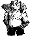  4_arms anthro badger borges borges_(aoba) confusion crossed_arms dosan hands_behind_head line_art male mammal multi_arm multi_limb multi_pec multifur mustelid musteline 