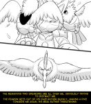  black_and_white comic fearow fidchellvore hildegard lucario monochrome nintendo pok&eacute;mon pok&eacute;mon_(species) spearow text video_games 