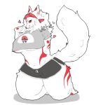  &lt;3 anthro breasts canid canine clothed clothing curvaceous female fox kneeling looking_at_viewer mammal smile solo thick_thighs under_boob vetarix wide_hips 
