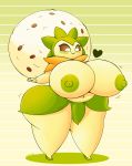  &lt;3 big_breasts blush breasts clothed clothing eldegoss female flora_fauna green_nipples hi_res huge_breasts huztar nintendo nipples not_furry plant pok&eacute;mon pok&eacute;mon_(species) slightly_chubby solo thick_thighs video_games voluptuous 