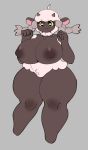  2019 anthro anthrofied areola big_breasts bovid breasts bunybunyboi caprine female hi_res horn huge_breasts mammal nintendo nipples pok&eacute;mon pok&eacute;mon_(species) pok&eacute;morph simple_background smile solo thick_thighs video_games wide_hips wool wooloo 