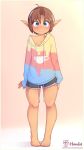  blush clothed clothing elf female hoodie hoodie_(artist) humanoid humanoid_pointy_ears not_furry solo sweater topwear 