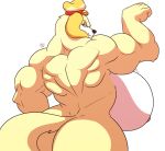  animal_crossing big_breasts big_butt breasts butt canid canine canis domestic_dog female huge_breasts isabelle_(animal_crossing) mammal muscular muscular_female nintendo nipples pyc-art rear_view side_boob video_games 
