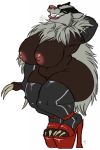  anthro badger big_breasts breasts clothing female footwear high_heels mammal mustelid musteline pyc-art shoes thick_thighs voluptuous 