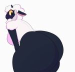  2019 2d_animation animated anthro anthrofied big_butt bovid breasts butt capdocks caprine eyelashes female horizontal_pupils horn huge_butt mammal nintendo pok&eacute;mon pok&eacute;mon_(species) pok&eacute;morph shaking_butt simple_background solo thick_thighs video_games white_background wooloo yellow_sclera 