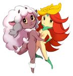  anthro bovid breasts butt caprine duo female female/female flora_fauna flower gossifleur kitsune2000 mammal nintendo nipples plant pok&eacute;mon pok&eacute;mon_(species) pussy simple_background sketch video_games white_background wooloo yellow_sclera 