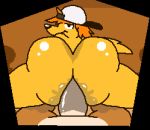  2019 ambiguous_gender anal animated anthro baseball_cap big_butt butt canid canine clothing digital_media_(artwork) duo first_person_view hat headgear headwear looking_at_viewer looking_back loop lube mammal max penis pixel_(artwork) sex superiorfoxdafox 
