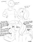  anon comic cutie_mark dialogue dirty_talk duo english_text equid equine female fluttershy_(mlp) friendship_is_magic horse human inuyuru male mammal mane monochrome my_little_pony open_mouth pony pterippus text wings 