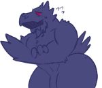  anthro anthrofied avian barazoku beak blush clawzetto corviknight feathers flaccid male navel nintendo nude pecs penis pok&eacute;mon pok&eacute;mon_(species) red_eyes solo standing sweat thick_thighs video_games 