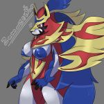  2019 anthro anthrofied areola barely_visible_genitalia barely_visible_pussy breasts canid female hi_res legendary_pok&eacute;mon lime09 mammal nintendo nipples nude pok&eacute;mon pok&eacute;mon_(species) pok&eacute;morph pussy solo video_games zamazenta 