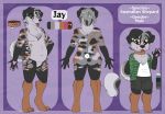  2019 anthro australian_shephard butt canid canine chibi clothed clothing digital_media_(artwork) fur grumpy_griffin_creations_(artist) hair halloweenberry hi_res jay looking_at_viewer male mammal model model_sheet nude pose simple_background smile solo standing text 