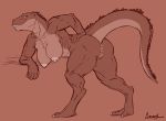  anthro anus bent_over breasts butt dinosaur female greasymojo hi_res muscular muscular_female nipples nude pussy reptile scalie solo standing thick_thighs 
