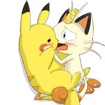 anal anal_penetration blush cat cum duo feline feral feral_on_feral french_kissing gay kissing male mammal meowth mouse nintendo penetration pikachu plain_background pok&#233;mon pokemon rodent saliva tongue unknown_artist video_games white_background 