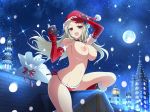  large_breasts santa_costume senran_kagura shiki_(senran_kagura) third-party_edit topless 
