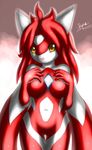  :d ass_visible_through_thighs collarbone cowboy_shot furry gen_3_pokemon highres latias long_hair looking_at_viewer mn_xenx navel open_mouth personification pokemon pokemon_(creature) red_hair red_skin signature smile snout solo standing thigh_gap two-tone_skin white_skin yellow_eyes 