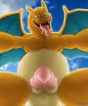  all_fours animal_genitalia animal_penis anus balls blue_eyes butt canine_penis charizard cloud erection fangs feral horn knot looking_at_viewer male nintendo nude open_mouth outside pecs penis pink_penis pok&eacute;mon pok&eacute;mon_(species) presenting presenting_anus presenting_hindquarters presenting_penis scalie sharp_teeth slightly_chubby smile solo spread_legs spread_wings spreading teeth thick_penis thick_thighs tongue tongue_out vein veiny_penis video_games wings ximorexx 
