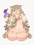  5_fingers clothed clothing colored cute_fangs durga felid female fur kemono mammal one_eye_closed open_mouth pantherine sabakamen simple_background solo tiger tokyo_afterschool_summoners video_games wink 