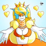  big_breasts breasts clothing crown dress female fish huge_breasts hyper hyper_breasts jamearts jewelry marine necklace sasha_sweets shark solo 