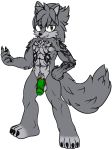  2019 accessory anthro ball_ring balls biceps black_nose canid canine canis cock_ring crown digital_media_(artwork) fan_character fur green_eyes green_penis hair humanoid_penis jewelry keryo_wolfe keryo_wolfe_(character) male mammal muscular muscular_male nude pecs penis penis_accessory penis_jewelry smile snowyowlkonnen solo sonic_(series) wolf 