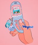  artist_name can cellphone cloud crescent flip_phone flower hands heart holding liquid meyoco no_humans original petals phone pink_background pink_flower pink_nails simple_background sparkle wave_print white_flower 