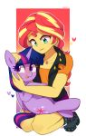  &lt;3 2018 duo equestria_girls equid female feral friendship_is_magic horn hug human looking_at_viewer mammal marenlicious my_little_pony simple_background smile sunset_shimmer_(eg) twilight_sparkle_(mlp) unicorn white_background 