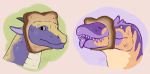  baryonyx bread dinosaur dragon duo feral food in_bread invalid_tag longhi loonertick reptile scalie spinosaurid theropod tongue 