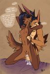 2018 age_difference anthro anthro_on_anthro balls bite bodyguard_position breasts canid canine canis cum cum_in_pussy cum_inside cum_on_balls dialogue duo ear_piercing ear_ring eyes_closed female fluff-kevlar from_behind_position hair hand_on_breast incest jackal kesis male male/female mammal mature_female mother mother_and_son nipples older_female orgasm parent penis piercing pubes purple_hair pussy red_eyes sex small_breasts son standing standing_sex younger_male 
